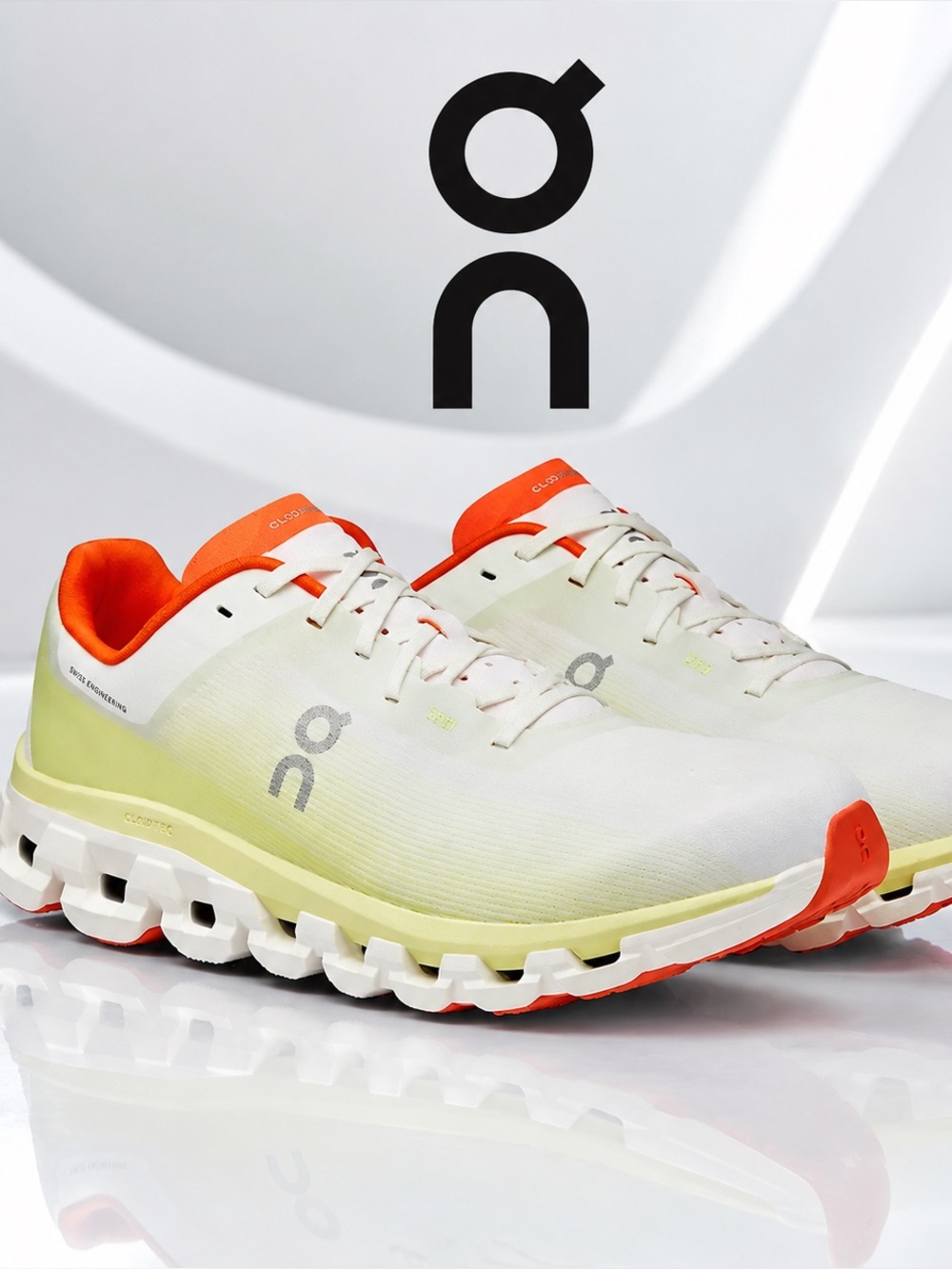 On Cloudflow 4 Women's Running Shoes White/Hay Orange Size 9 VGUC